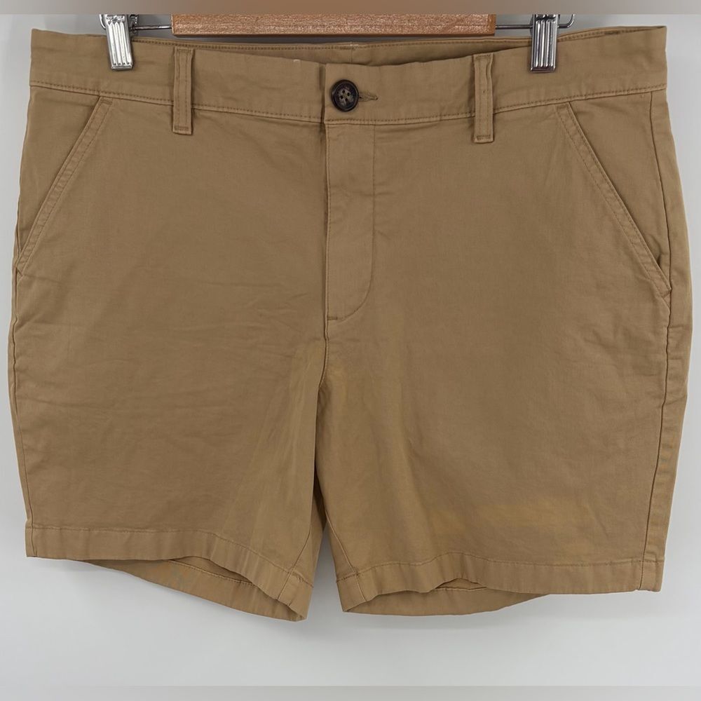 Chubbies the travertines 7” flat front stretch twill khaki shorts men sz 35 NWT